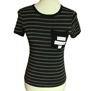 Still killing it graphic striped t shirt